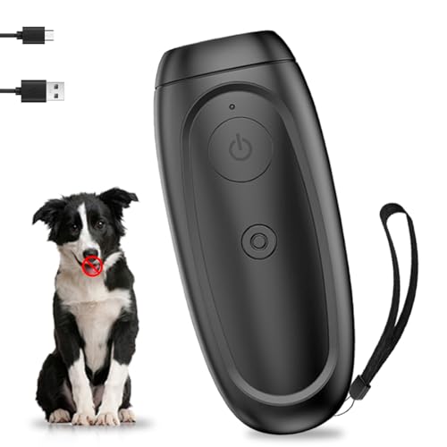 WRQIOO Anti Bell Gerät Hunde, 2 Modi Antibell Ultraschall Gerät, Tragbar Antibell für Hunde, Handheld Anti Bellen Gerät, Ultraschall Hunde für Kleine, Mittelgroße Hunde im Lnnen- und Außenbereich von WRQIOO