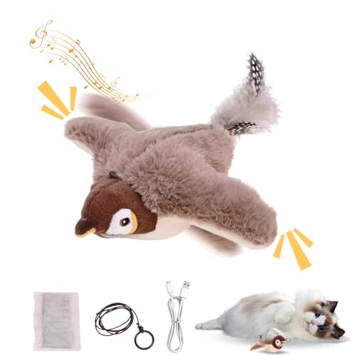 WRQIOO Fliegender Vogel Katzenspielzeug, Katzenspielzeug Vogel Flattern mit Katzenminze, USB Aufladung Fliegender Vog-EL für Katzen, Katzen-Spielzeug Vog-EL Fliegt Elektrisch, Flapping Bird Cat Toy WRQIOO Fliegender Vogel Katzenspielzeug, Katzenspielzeug Vogel Flattern mit Katzenminze, USB Aufladung Fliegender Vog-EL für Katzen, Katzen-Spielzeug Vog-EL Fliegt Elektrisch, Flapping Bird Cat Toy von WRQIOO