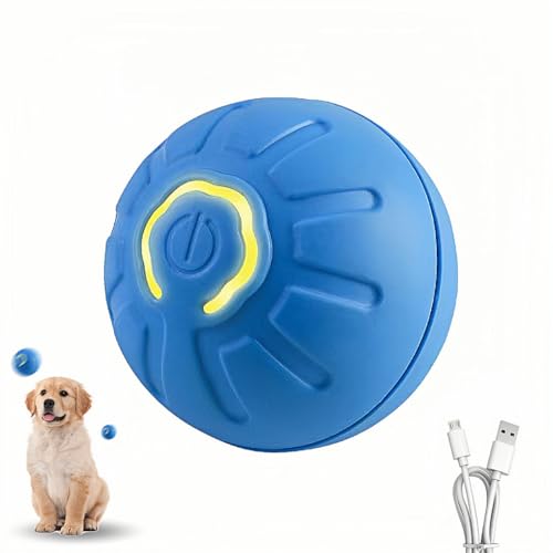 WRQIOO Interaktiver Hundeball, elektrischer Hundeball mit intelligenter Aufwachfunktion, über USB wiederaufladbar, vibrierender Hundeball für energetisches Spielen, für Welpen, Kätzchen, kleine Hunde von WRQIOO