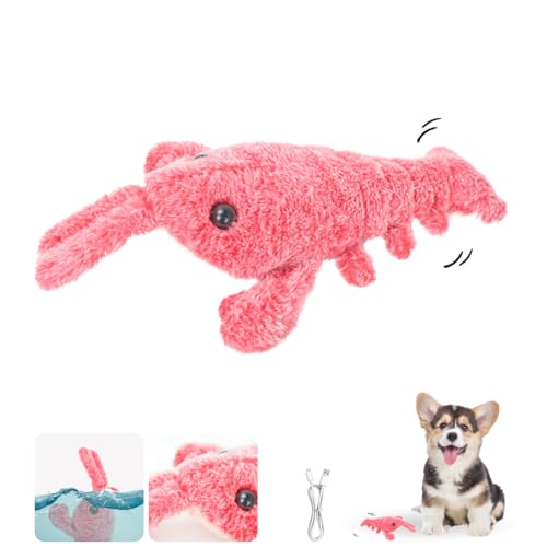 WRQIOO Wiggly Lobster Hundespielzeug, USB wiederaufladbar, Hummer, interaktives Hundespielzeug, springender beweglicher Hummer, Hundespielzeug, beruhigendes Haustierspielzeug, stabiles Kauspielzeug WRQIOO Wiggly Lobster Hundespielzeug, USB wiederaufladbar, Hummer, interaktives Hundespielzeug, springender beweglicher Hummer, Hundespielzeug, beruhigendes Haustierspielzeug, stabiles Kauspielzeug von WRQIOO