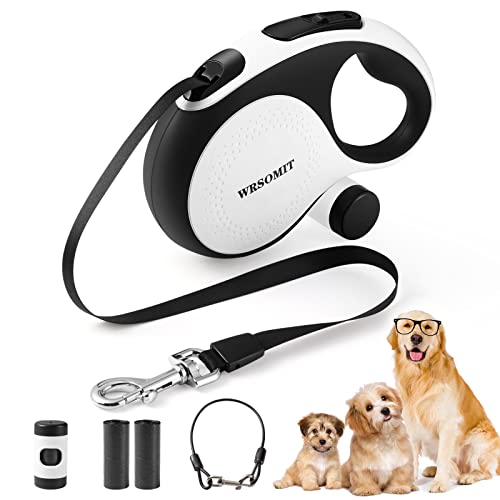 WRSOMIT Einziehbare Hundeleine mit kaufestem Kabel, 7,8 m, robuste Hundeleine für kleine, mittelgroße und große Hunde bis zu 50 kg, 360° kein Verheddern, Einhandbremse, Weiß WRSOMIT Einziehbare Hundeleine mit kaufestem Kabel, 7,8 m, robuste Hundeleine für kleine, mittelgroße und große Hunde bis zu 50 kg, 360° kein Verheddern, Einhandbremse, Weiß von WRSOMIT