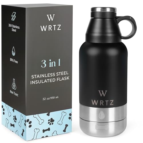 Hundeflasche aus Edelstahl (Schwarz, 907.2 g) von WRTZ