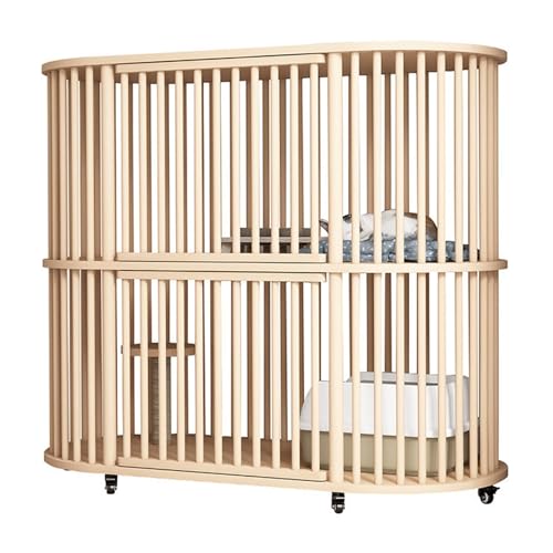 Doppelstöckiger Katzengehege Outdoor Aus Holz, Große, Multifunktionale Katzenbox mit Rädern, Katzen Käfig für Den Innenbereich mit Sprungplattform, Geeignet für 2 Katzen (Color : A) von WRYsqbhjyb