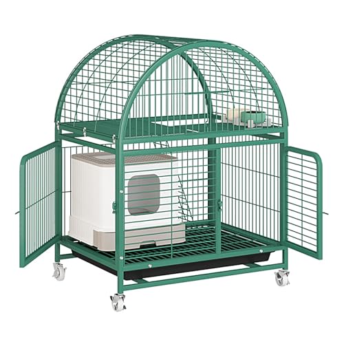 WRYsqbhjyb Katzenbox für Den Innenbereich, Katzenkäfig Katzengehege Outdoor mit Rädern für 1–2 Katzen, Frettchen, Chinchillas, Kaninchen und Kleintiere (Nur Käfig) (Color : A, Size : 79x63x97cm) von WRYsqbhjyb