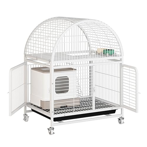 WRYsqbhjyb Katzenbox für Den Innenbereich, Katzenkäfig Katzengehege Outdoor mit Rädern für 1–2 Katzen, Frettchen, Chinchillas, Kaninchen und Kleintiere (Nur Käfig) (Color : B, Size : 79x63x97cm) von WRYsqbhjyb