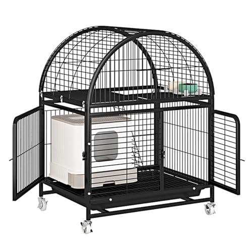 WRYsqbhjyb Katzenbox für Den Innenbereich, Katzenkäfig Katzengehege Outdoor mit Rädern für 1–2 Katzen, Frettchen, Chinchillas, Kaninchen und Kleintiere (Nur Käfig) (Color : C, Size : 79x63x97cm) von WRYsqbhjyb