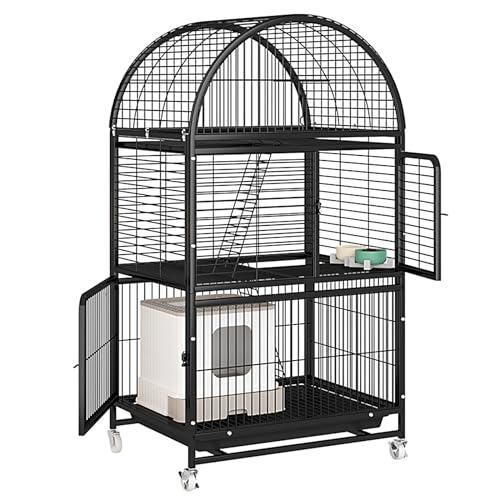 WRYsqbhjyb Katzenbox für Den Innenbereich, Katzenkäfig Katzengehege Outdoor mit Rädern für 1–2 Katzen, Frettchen, Chinchillas, Kaninchen und Kleintiere (Nur Käfig) (Color : C, Size : 79x63x145cm) von WRYsqbhjyb