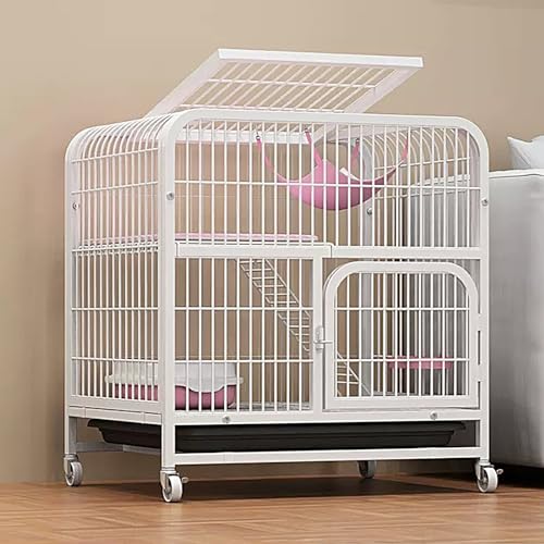 WRYsqbhjyb Katzengehege für Den Innenbereich, Katzenhütte, Haustierkäfig mit Rädern, Katzengehege Outdoor, Große Katzenhäuser für Hauskatzen für 1–2 Katzen (Size : 24.4x17.7x26.7in) von WRYsqbhjyb