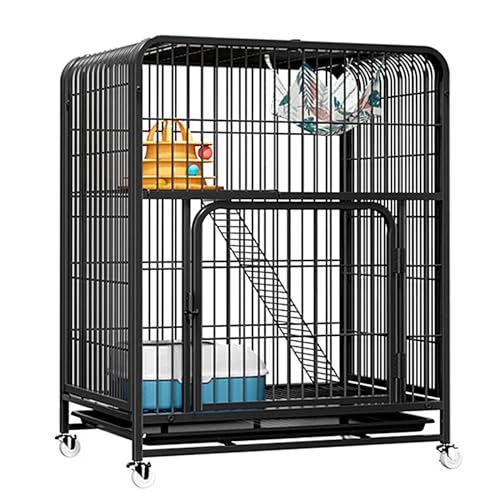 WRYsqbhjyb Katzenkäfig for Den Innenbereich, Katzengehege Outdoor for Den Außenbereich mit Rädern, Abnehmbarer Katzengehege, Transportbox Katze for 1–2 Katzen (Size : 78x55x100cm) von WRYsqbhjyb