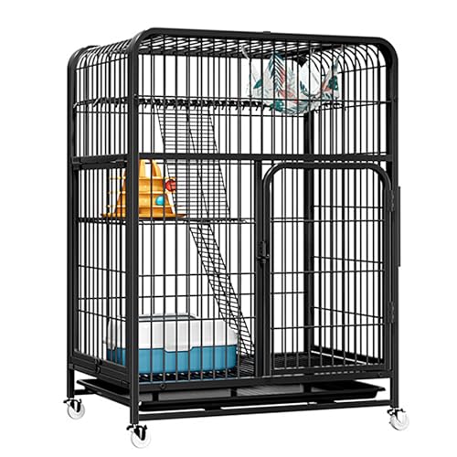 WRYsqbhjyb Katzenkäfig for Den Innenbereich, Katzengehege Outdoor for Den Außenbereich mit Rädern, Abnehmbarer Katzengehege, Transportbox Katze for 1–2 Katzen (Size : 85x60x100cm) von WRYsqbhjyb