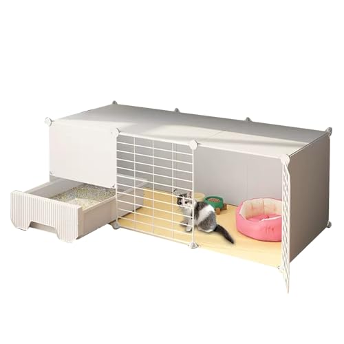 WRYsqbhjyb Katzenkäfige für Den Innenbereich mit Katzentoilette, Catio Outdoor-Katzengehege, Käfighaus, Katzenzwinger, Abnehmbare Zwinger-Innenkiste für Zimmerkätzchen (Size : 42.1x14.5x14.5in) von WRYsqbhjyb