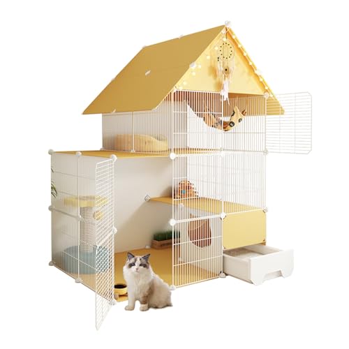 WRYsqbhjyb Katzenkäfige für Drinnen, Groß, für 3 Katzen, Katzenkäfige für Drinnen mit Katzentoilette, Hundehütte Indoor, Katzenhaus, Katzenlaufstall für Hauskatzen, Großer, 43,7 X 29,5 X 57 In WRYsqbhjyb Katzenkäfige für Drinnen, Groß, für 3 Katzen, Katzenkäfige für Drinnen mit Katzentoilette, Hundehütte Indoor, Katzenhaus, Katzenlaufstall für Hauskatzen, Großer, 43,7 X 29,5 X 57 In von WRYsqbhjyb