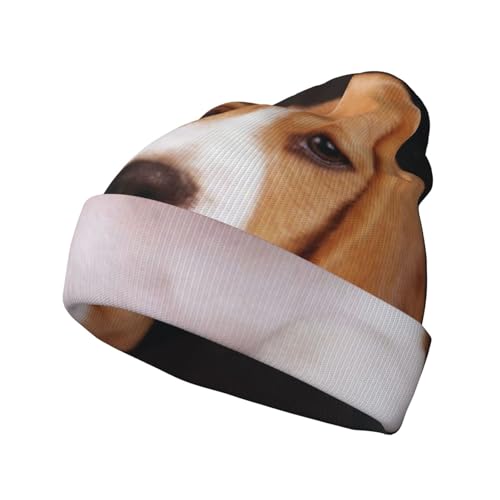 WSHFFILO ovely Strickmütze mit Beagle-Aufdruck, modische Krempenlose Mütze, warme Beanies WSHFFILO ovely Strickmütze mit Beagle-Aufdruck, modische Krempenlose Mütze, warme Beanies von WSHFFILO