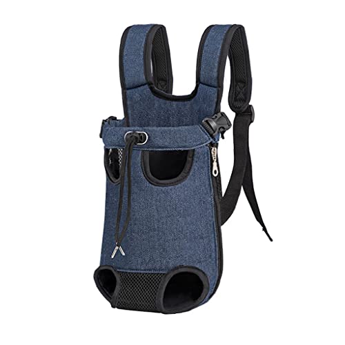 WSLCN Haustier-Tragetasche, verstellbarer Rucksack für Katzen, Hunde, Reisetasche, Beine, für Reisen, Wandern, Camping, Denimblau, L von WSLCN