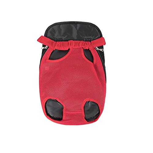 WSLCN Haustiertragetasche Rucksack, Verstellbare Katze Hund Fronttragetasche Reisetasche Beine Out für Reisen Wandern Camping Rot L von WSLCN