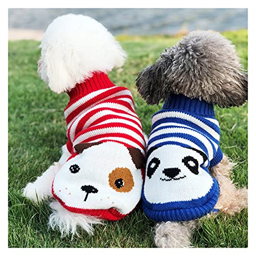 Sweater für Hunde Winter Cartoon Katze Hundekleidung Warme Pullover for Klein Yorkie Haustier Kleidung Mantel Stricken Häkeln Tuch XS-3XL. Hund Pullover (Color : Red Dog, Size : XXL) von WSMNYH