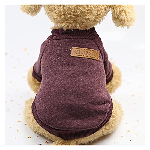 Sweater für Hunde Warme Hundekleidung Welpenjacke Mantel Katze Kleidung Hund Pullover Winter Hund Mantel Kleidung for kleine Hunde Chihuahua XS-2XL. Hund Pullover (Color : Brown, Size : M) von WSMNYH