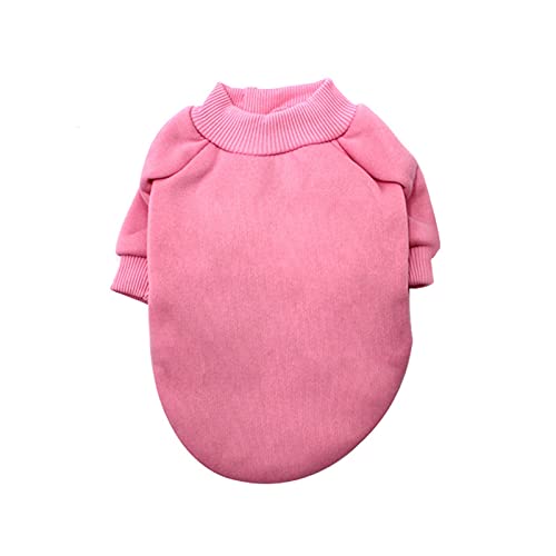 Sweater für Hunde Warme Hundekleidung Welpenjacke Mantel Katze Kleidung Hund Pullover Winter Hund Mantel Kleidung for kleine Hunde Chihuahua XS-2XL. Hund Pullover (Color : Solid Pink, Size : S) von WSMNYH