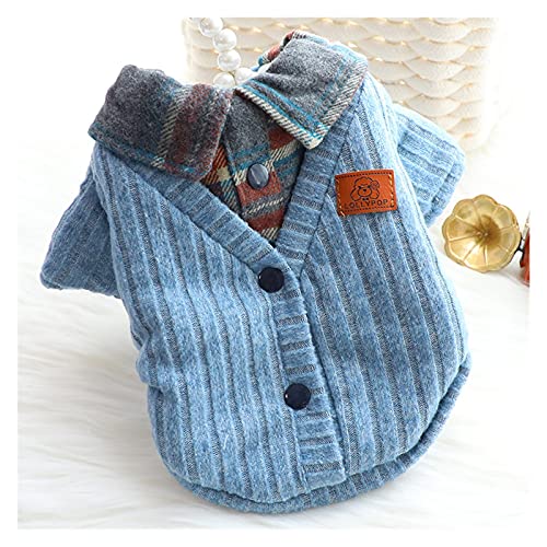 Sweater für Hunde Warme Winterhunde-Pullover Mantel Weiche Liner-Kleidung for Hunde Hund Pullover (Color : Blue, Size : L) von WSMNYH