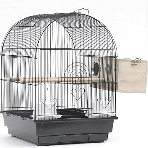 Flight Black Schmiedeeisen Vogelkäfig 50.8 cm Höhe Vogelkäfig mit Spielspielzeug und Rollständer, Flight Vogelkäfig für Papageien Tauben Vogelhaus von WTCBQC