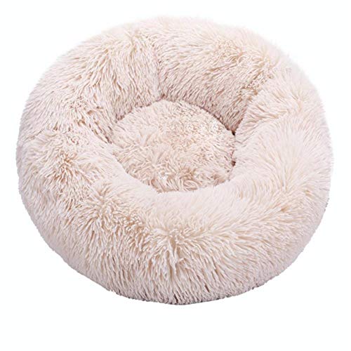 Pet Dog Puppy Cat Fleece Warm Bed House Plush Cozy Nest Mat Pad Pet House Bed Sofa Sleeping Bag Winter Nest Kennel Dogs Pad Pet,Meters White,S-Diameter 50cm von WTMLK