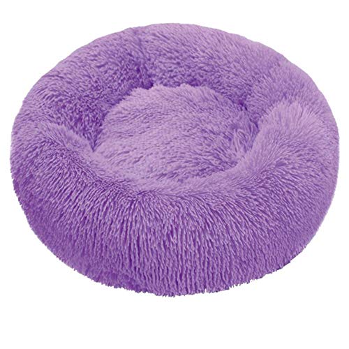 Pet Dog Puppy Cat Fleece Warm Bed House Plush Cozy Nest Mat Pad Pet House Bed Sofa Sleeping Bag Winter Nest Kennel Dogs Pad Pet,Purple,S-Diameter 50cm von WTMLK