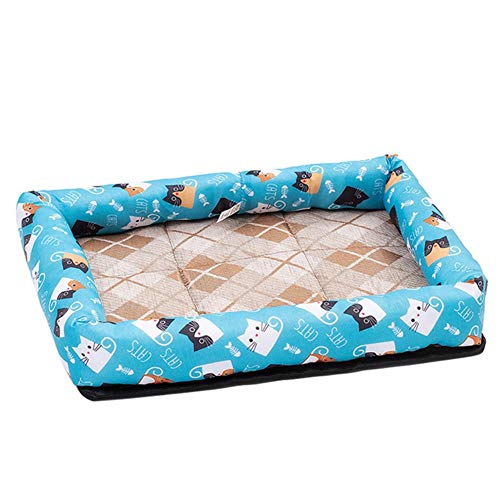 WTMLK Cooling Summer Pad Mat für Hunde Cat Blanket Sofa Dog MatBreathable Pet Hundebett Summer Washable für kleine mittelgroße Hunde, Cat Blue L, USA von WTMLK
