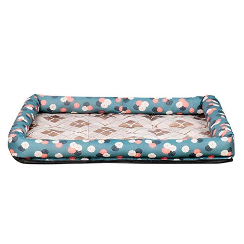 WTMLK Cooling Summer Pad Mat für Hunde Cat Blanket Sofa Dog MatBreathable Pet Hundebett Summer Washable für kleine mittelgroße Hunde, Flower Blue M, USA WTMLK Cooling Summer Pad Mat für Hunde Cat Blanket Sofa Dog MatBreathable Pet Hundebett Summer Washable für kleine mittelgroße Hunde, Flower Blue M, USA von WTMLK