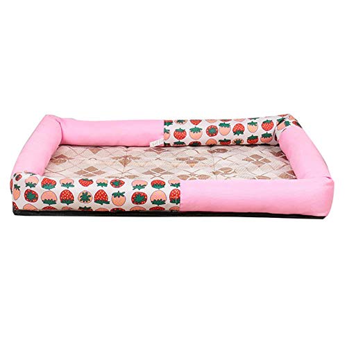 WTMLK Cooling Summer Pad Mat für Hunde Cat Blanket Sofa Dog MatBreathable Pet Hundebett Summer Washable für kleine mittelgroße Hunde, Strawberry Pink M, USA WTMLK Cooling Summer Pad Mat für Hunde Cat Blanket Sofa Dog MatBreathable Pet Hundebett Summer Washable für kleine mittelgroße Hunde, Strawberry Pink M, USA von WTMLK
