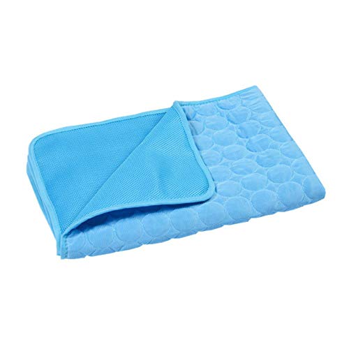 WTMLK Pet Pad Summer Dogs and Cats Sofa Mat Pet Supplies Cool Pad Viscose Cold Feeling Nest Pad Summer Dog Cooling Pad,Blue,40x30cm von WTMLK