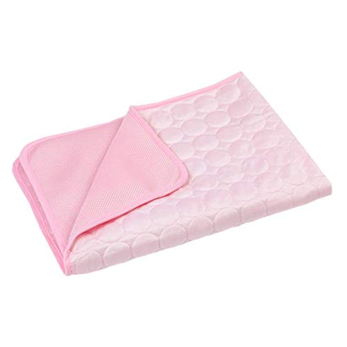 WTMLK Pet Pad Summer Dogs and Cats Sofa Mat Pet Supplies Cool Pad Viscose Cold Feeling Nest Pad Summer Dog Cooling Pad,Pink,50x40cm von WTMLK