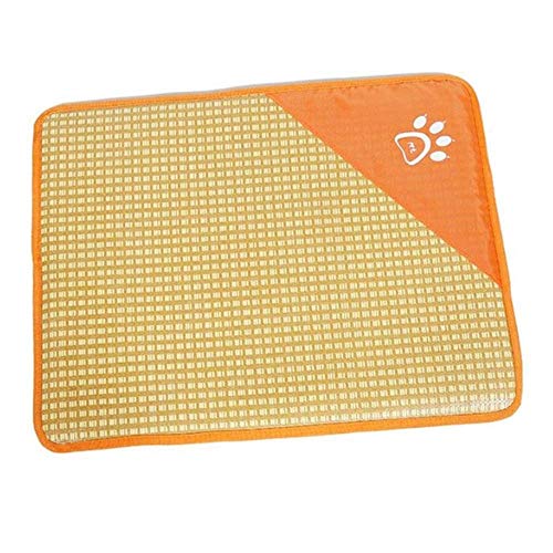 WTMLK Summer Dog Cooling Pad Pet Printed Rattan Braided Sleeping Blanket Puppy Collapsible Kennel Breathable Cushion Cool Bed Mat,Orange,L 54x42cm WTMLK Summer Dog Cooling Pad Pet Printed Rattan Braided Sleeping Blanket Puppy Collapsible Kennel Breathable Cushion Cool Bed Mat,Orange,L 54x42cm von WTMLK