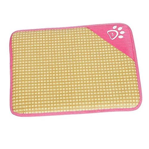 WTMLK Summer Dog Cooling Pad Pet Printed Rattan Braided Sleeping Blanket Puppy Collapsible Kennel Breathable Cushion Cool Bed Mat,Pink,L 54x42cm WTMLK Summer Dog Cooling Pad Pet Printed Rattan Braided Sleeping Blanket Puppy Collapsible Kennel Breathable Cushion Cool Bed Mat,Pink,L 54x42cm von WTMLK