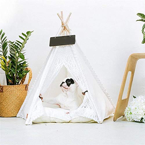 White Lace Pet Tent Dog House Dog Bed Pet House Tent Wood Kennel Puppy Dog Cat Bed House with Mat Pet Supplies Pads,White White Lace Pet Tent Dog House Dog Bed Pet House Tent Wood Kennel Puppy Dog Cat Bed House with Mat Pet Supplies Pads,White von WTMLK