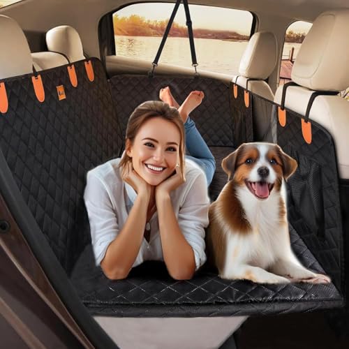 WUDLEP Dog Blanket Car Rear Seat with Hard Underside, Rear Seat Widening Dog, Car Hammock for Dogs, Fall Prevention, Waterproof Dog Mat Car for Most Cars, SUVs, Trucks, Black von WUDLEP