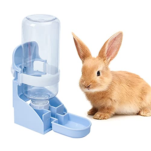 Wuzdy Hängender Haustier Wasserspender, Automatischer Wasserspender für Kaninchen, 500ml, Blau von Wuzdy