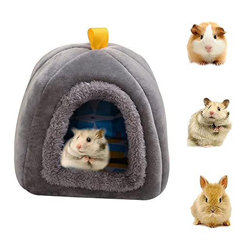 Wuzdy Kleines Haustiernest, Hamster Kuschelbett, Hamster Haus Bett, Kleintierbett Hamster, Für Hamster, Eichhörnchen, Kleine Meerschweinchen, Igel, Meerschweinchen, Kleine Tiere (Grau) von Wuzdy