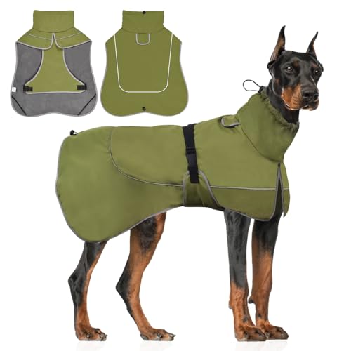 WUFANC Hundemantel Wasserdicht - Reflektierende Hundejacke mit Verstellbarem Verschluss für alle Jahreszeiten - Komfortabler Schutz für Ihren Hund bei Indoor Outdoor Aktivitäten von WUFANC