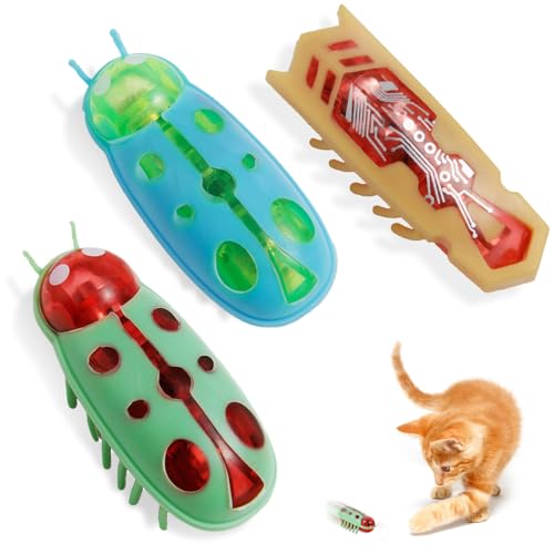 WUIOWPPIC 3 Stück Elektrisches Mini-Käfer Spielzeug für Katzen und Hunde, Automatisches Umdrehen & Hindernis, Interaktives Haustierspielzeug für Training und Unterhaltung WUIOWPPIC 3 Stück Elektrisches Mini-Käfer Spielzeug für Katzen und Hunde, Automatisches Umdrehen & Hindernis, Interaktives Haustierspielzeug für Training und Unterhaltung von WUIOWPPIC