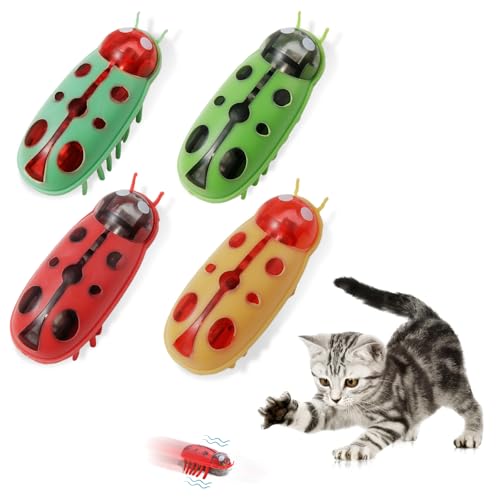 WUIOWPPIC 4 Stück Mini Käfer, Interaktive Wanze Katzenspielzeug Hund Katze Maus Käfer Fluchthindernis automatisches Umdrehen Haustier Lustiges Spielspielzeug für Katzen Kätzchen Training WUIOWPPIC 4 Stück Mini Käfer, Interaktive Wanze Katzenspielzeug Hund Katze Maus Käfer Fluchthindernis automatisches Umdrehen Haustier Lustiges Spielspielzeug für Katzen Kätzchen Training von WUIOWPPIC