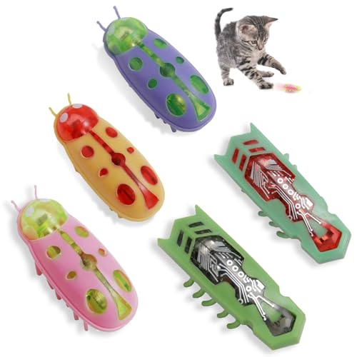 WUIOWPPIC 5 Stück Mini Käfer Katzenspielzeug - Elektrisches Interaktives Katzenspielzeug in Hexbug-Käferform für Katzen und Kätzchen zur Beschäftigung WUIOWPPIC 5 Stück Mini Käfer Katzenspielzeug - Elektrisches Interaktives Katzenspielzeug in Hexbug-Käferform für Katzen und Kätzchen zur Beschäftigung von WUIOWPPIC