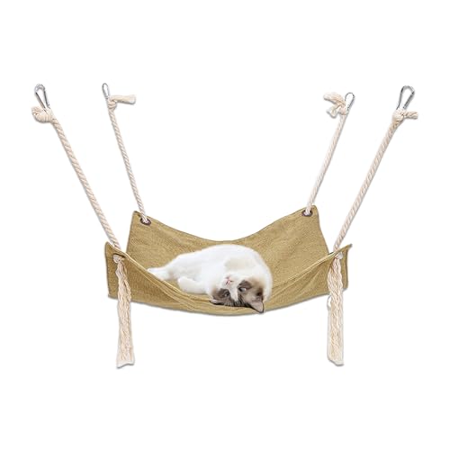 WUMUZAI Katzen-Hängematte für Käfig, 47 cm, Hängendes Katzenbett, Hängematte, Sitzstange mit Verstellbaren Gurten und Metallhaken, Atmungsaktive Kätzchen-Haustier-Hängematte, Schaukel für Kleine WUMUZAI Katzen-Hängematte für Käfig, 47 cm, Hängendes Katzenbett, Hängematte, Sitzstange mit Verstellbaren Gurten und Metallhaken, Atmungsaktive Kätzchen-Haustier-Hängematte, Schaukel für Kleine von WUMUZAI