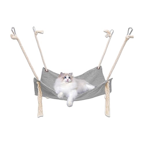 WUMUZAI Katzen-Hängematte für Käfig, 47 cm, hängendes Katzenbett, Hängematte, Sitzstange mit verstellbaren Gurten und Metallhaken, atmungsaktive Kätzchen-Haustier-Hängematte für den Innenbereich, WUMUZAI Katzen-Hängematte für Käfig, 47 cm, hängendes Katzenbett, Hängematte, Sitzstange mit verstellbaren Gurten und Metallhaken, atmungsaktive Kätzchen-Haustier-Hängematte für den Innenbereich, von WUMUZAI
