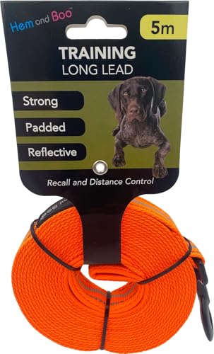 Hem & Boo Hundeleine, reflektierend, Größe S, 5 m, Orange von WUNDAPETS