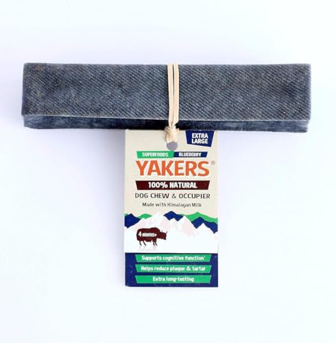 WUNDAPETS Yakers Himalaya-Yakmilch, 100 % natürlich, robust, langanhaltend, aromatisiertes Kauspielzeug (1 Stück) (extra groß, Blaubeere) von WUNDAPETS
