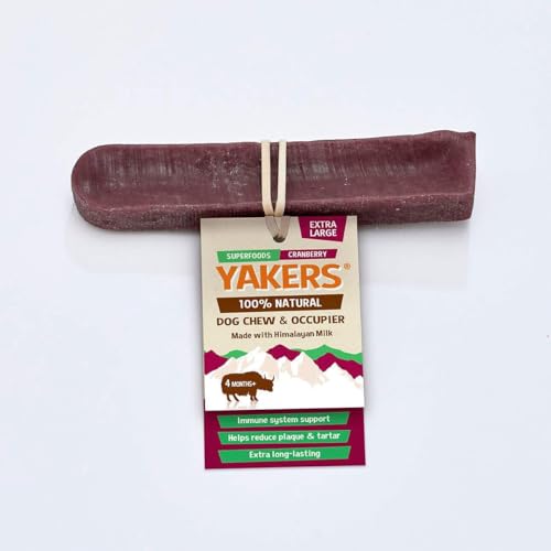WUNDAPETS Yakers Himalaya-Yakmilch, 100 % natürlich, robust, langanhaltend, aromatisiertes Kauspielzeug (1 Stück) (extra groß, Cranberry) von WUNDAPETS
