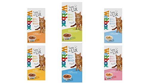 Wundapets Neu 6 X Gemischt Sortimentpackung Webbox Delight Lick-E-Licks Katze Kätzchen Leckerli Snack von WUNDAPETS