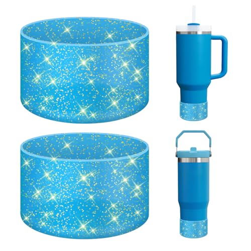 WUQID Silikon-Stiefel, kompatibel mit Stanley Quencher Adventure 1,2 l und Stanley IceFlow 590 ml, 850 ml, reduziert Dellen, schützende Silikon-Wasserflaschen-Bodenabdeckung, 2 Stück von WUQID