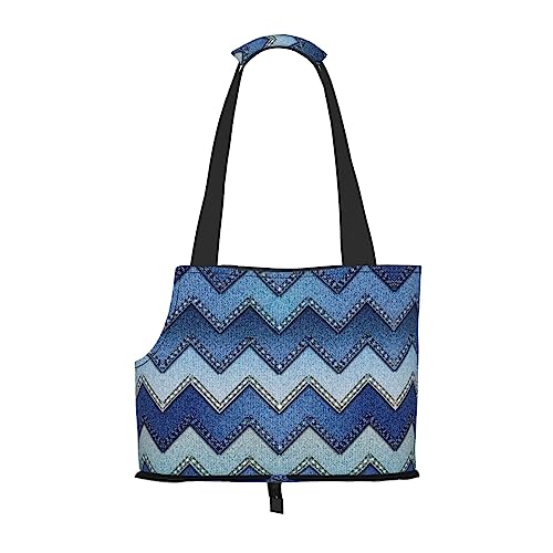 Gradient-blaue Denim-trendige Haustier-Einkaufstasche mit Tasche, dauerhaftes wasserdichtes Gewebe mit stilvollem Druck-Entwurf von WURTON