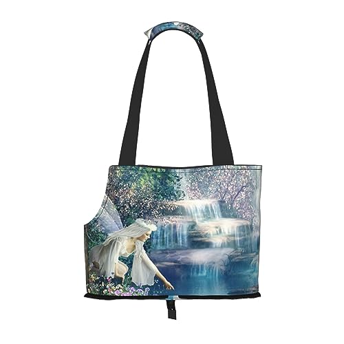 Lake Fairy Haustier-Reisetasche mit Tasche, Sicherheit für kleine Hunde und Katzen – atemberaubendes Druckdesign von WURTON